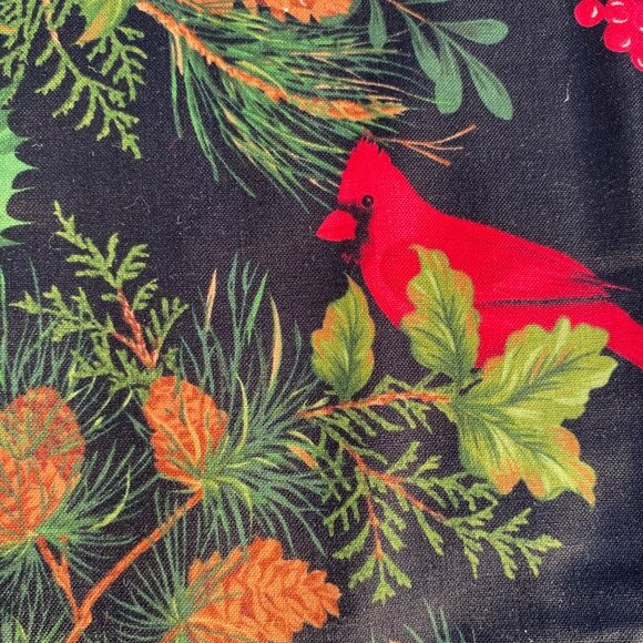 Sewphisticated Handcrafts 6 black Christmas placemats red cardinal bird 16x13 - Picture 7 of 7